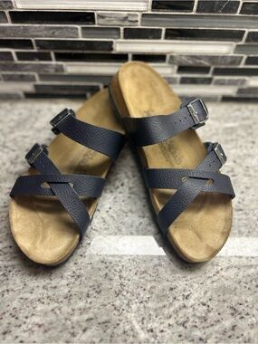 Birkenstock Birki’s Franca womens slip on Sandals in Navy size 7(38) NWOB